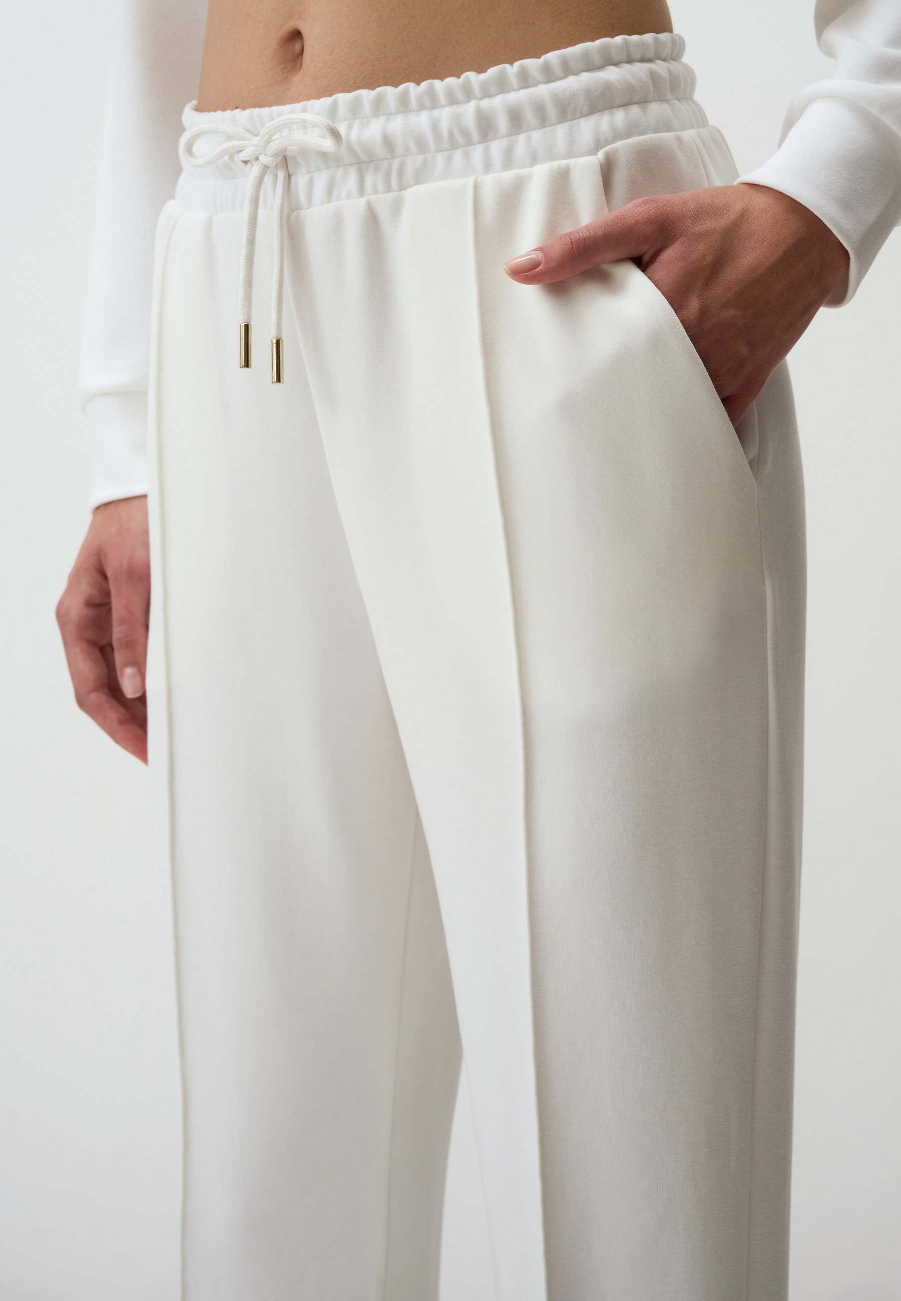 High waist jogginghose weiß Clearance